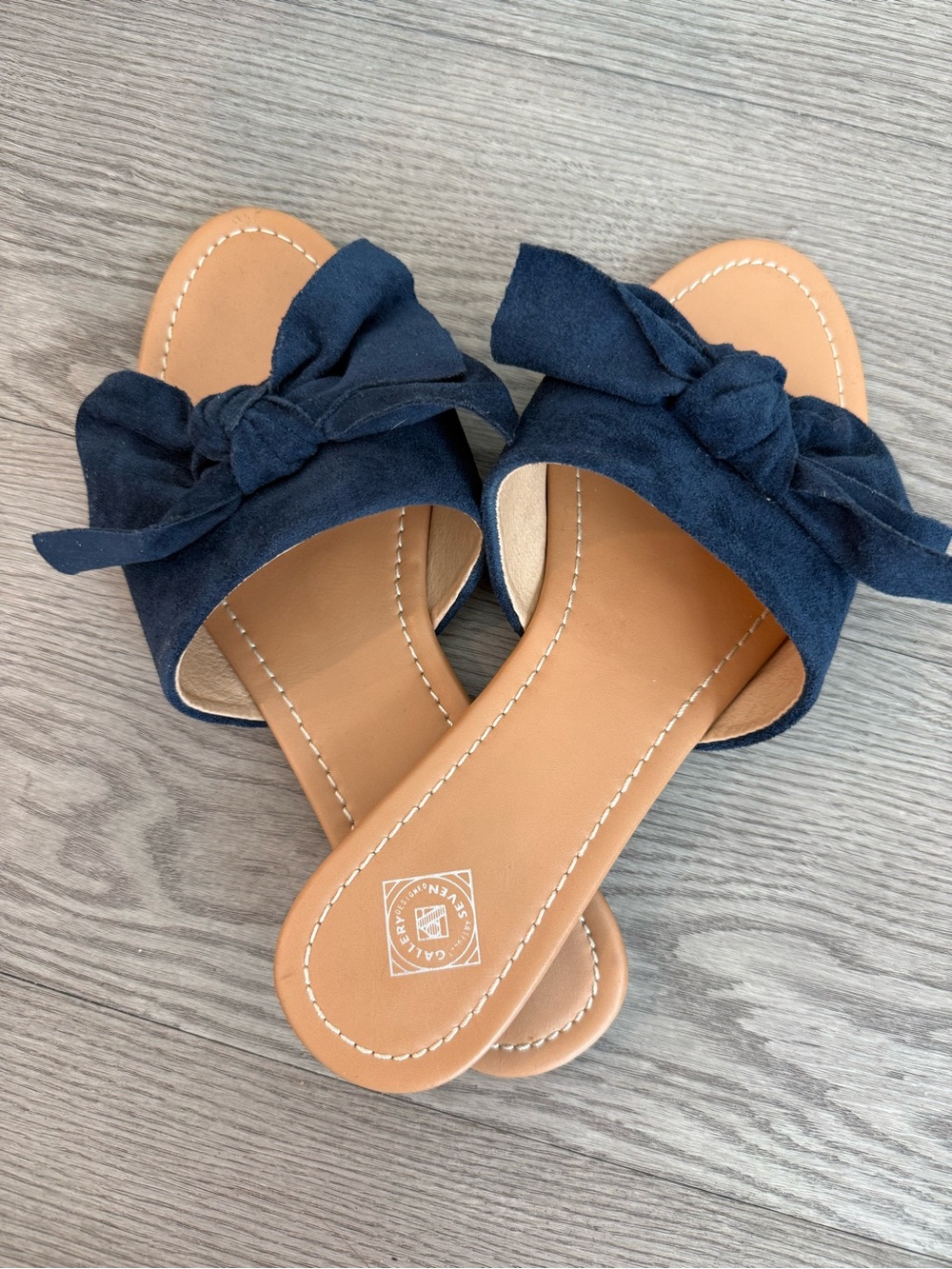 Women's Navy Knot Slide Sandals